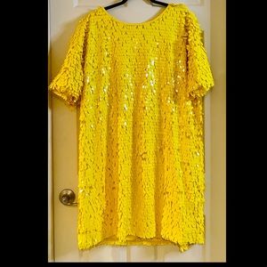 ELOQUII YELLOW SEQUINED DRESS